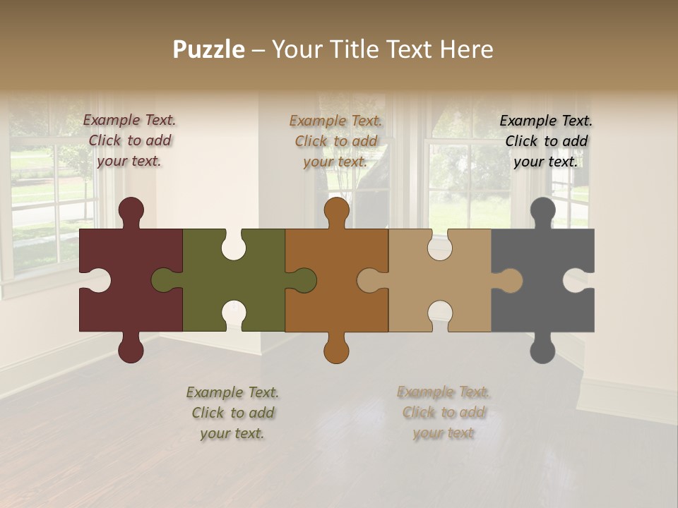 Bedroom With Bay Window And Park View PowerPoint Template