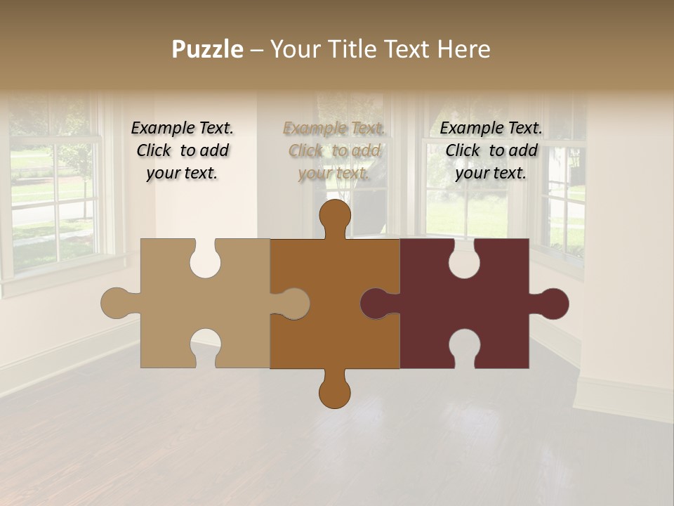 Bedroom With Bay Window And Park View PowerPoint Template