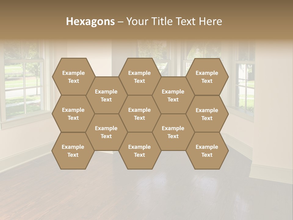 Bedroom With Bay Window And Park View PowerPoint Template