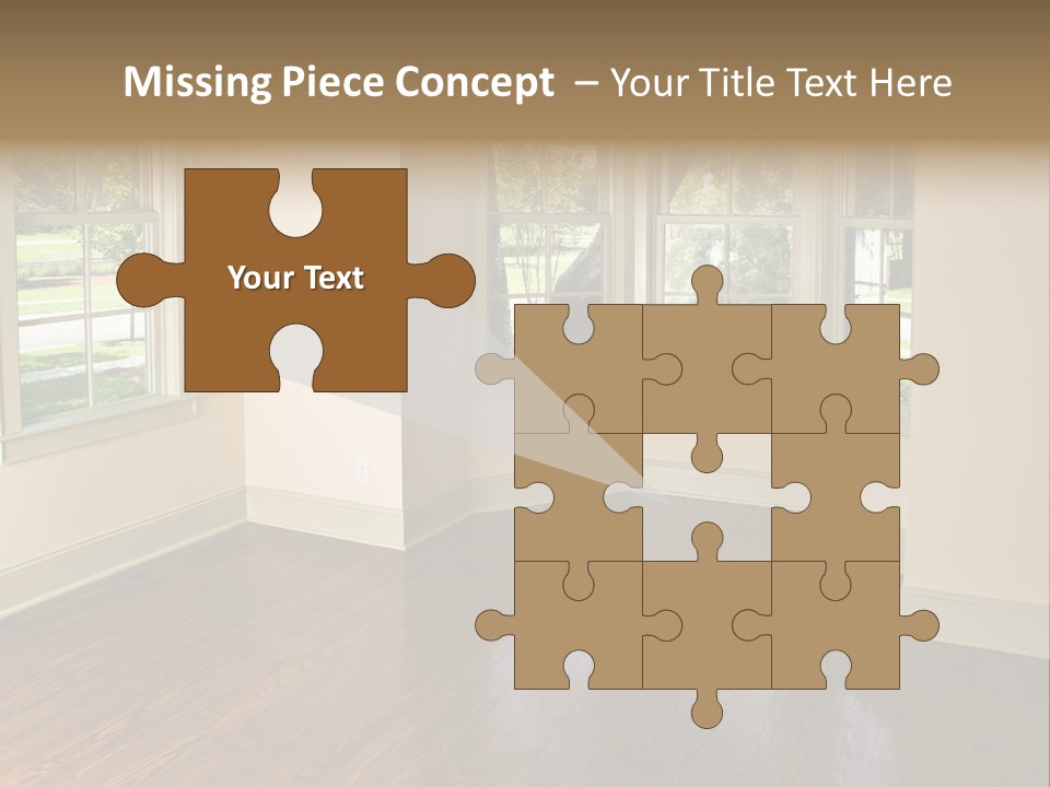 Bedroom With Bay Window And Park View PowerPoint Template