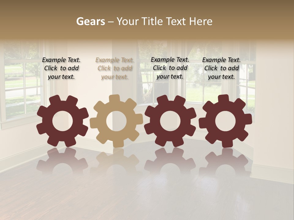 Bedroom With Bay Window And Park View PowerPoint Template