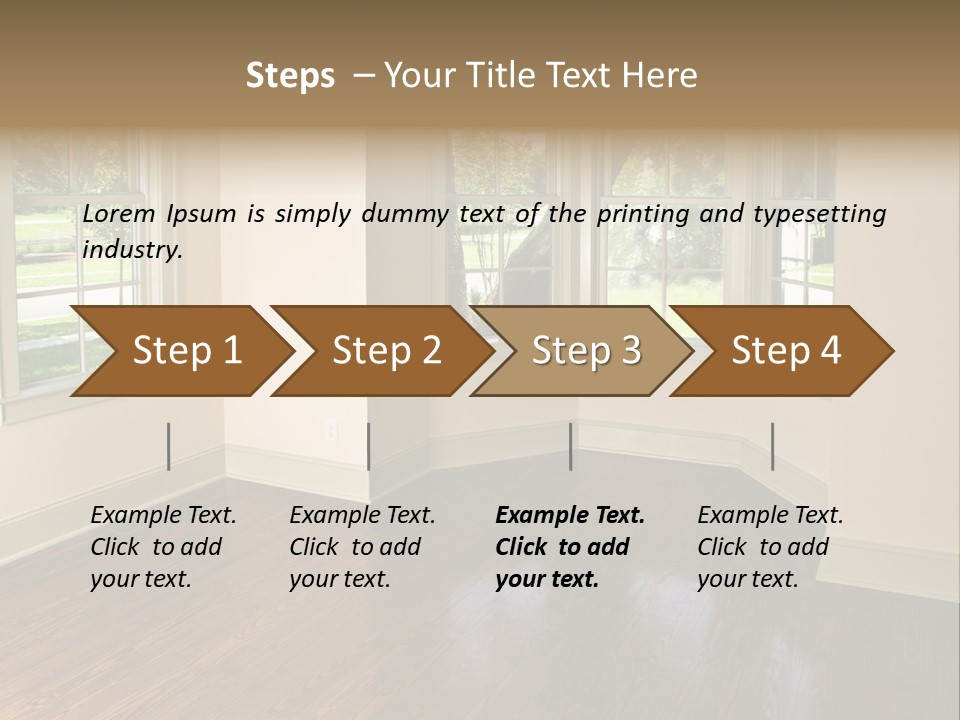 Bedroom With Bay Window And Park View PowerPoint Template