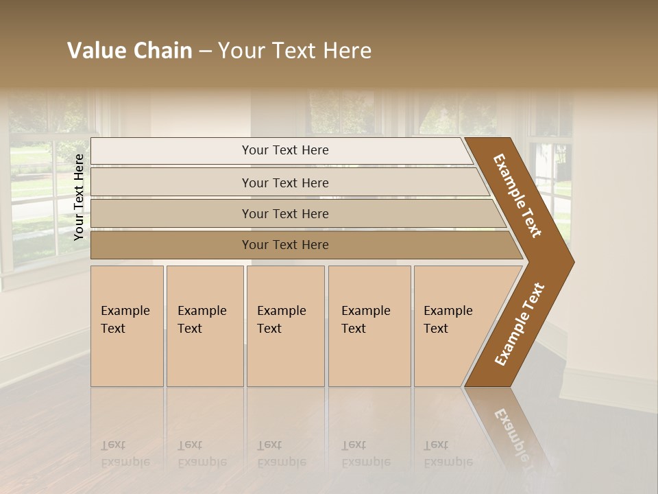 Bedroom With Bay Window And Park View PowerPoint Template