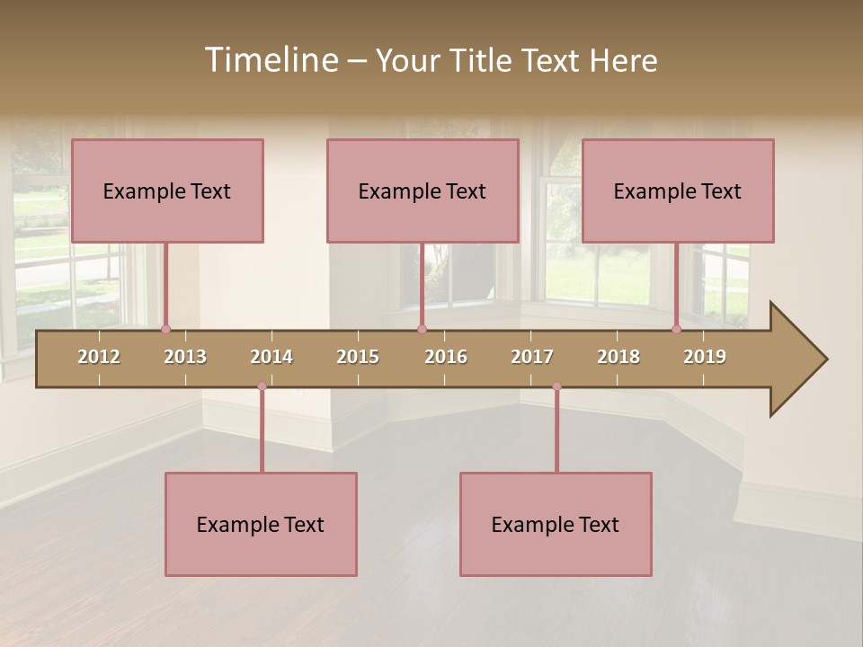 Bedroom With Bay Window And Park View PowerPoint Template