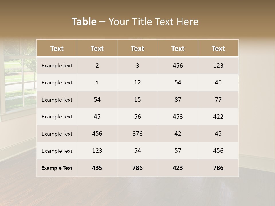 Bedroom With Bay Window And Park View PowerPoint Template