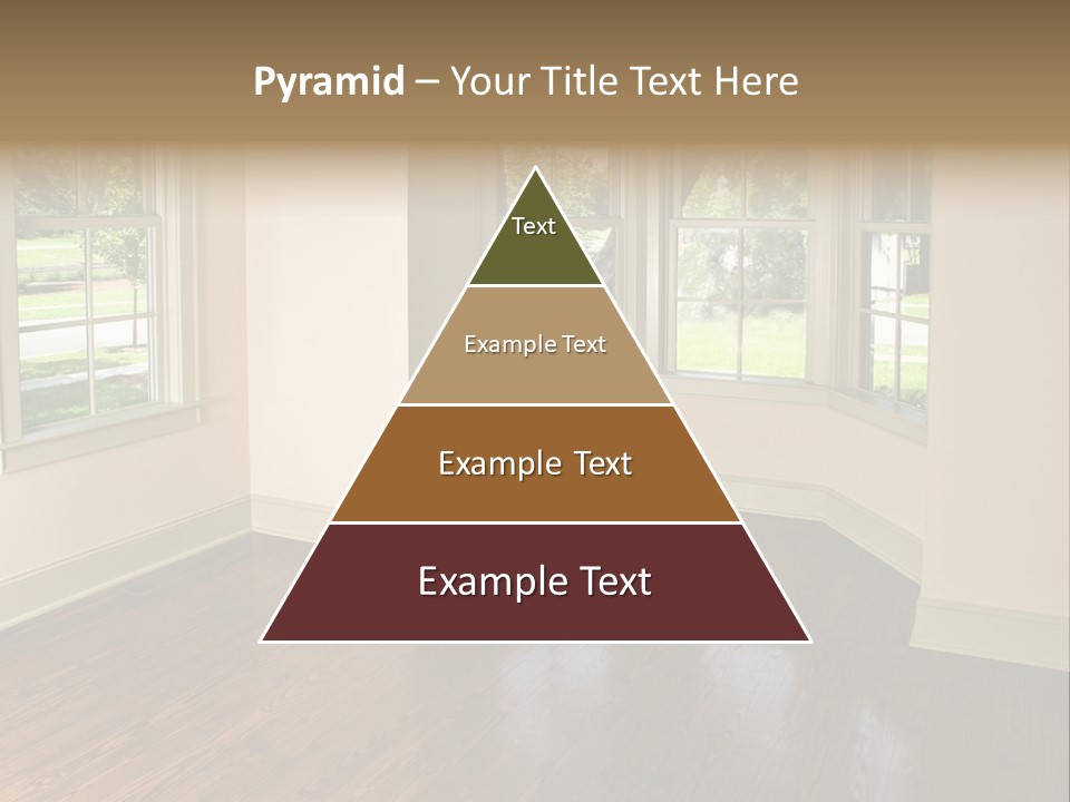 Bedroom With Bay Window And Park View PowerPoint Template