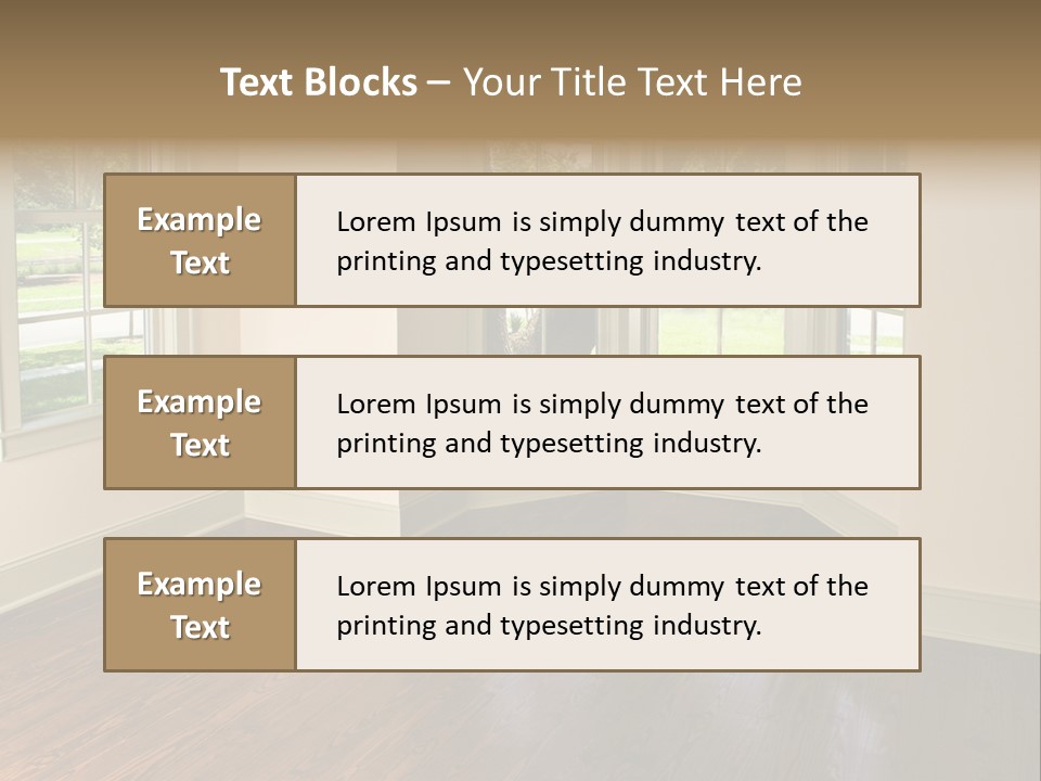 Bedroom With Bay Window And Park View PowerPoint Template