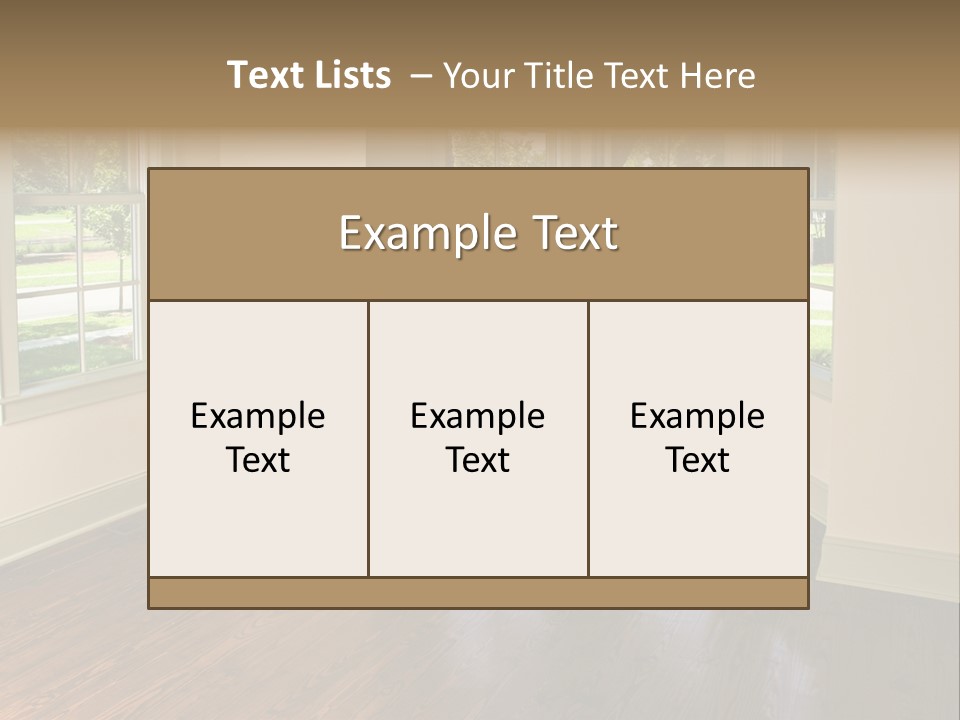 Bedroom With Bay Window And Park View PowerPoint Template