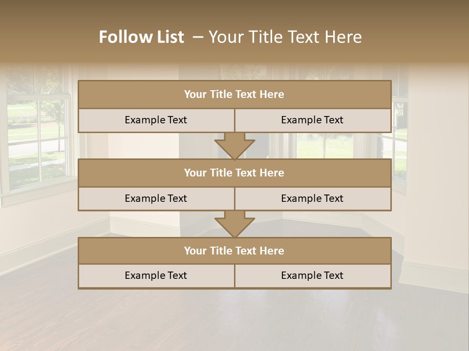 Bedroom With Bay Window And Park View PowerPoint Template