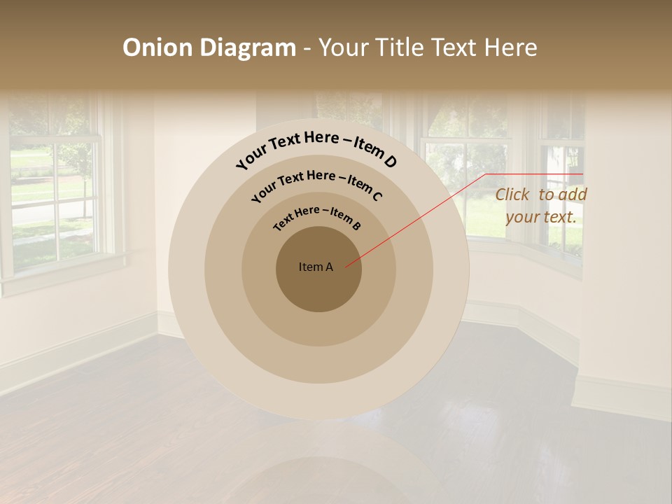 Bedroom With Bay Window And Park View PowerPoint Template