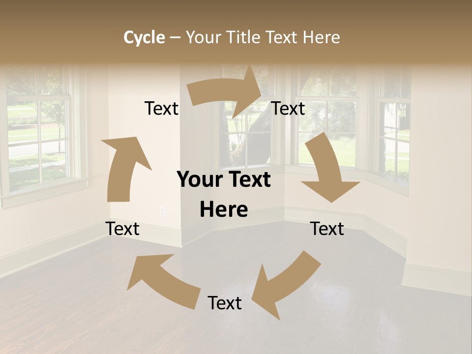 Bedroom With Bay Window And Park View PowerPoint Template