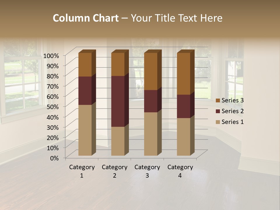 Bedroom With Bay Window And Park View PowerPoint Template