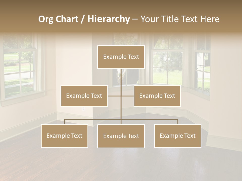 Bedroom With Bay Window And Park View PowerPoint Template