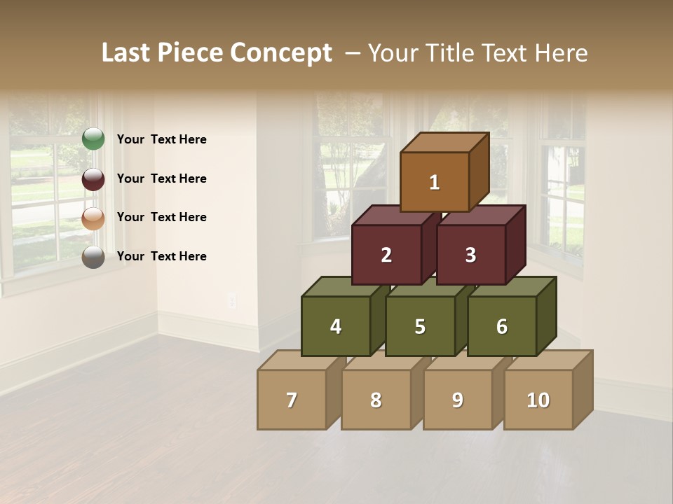 Bedroom With Bay Window And Park View PowerPoint Template