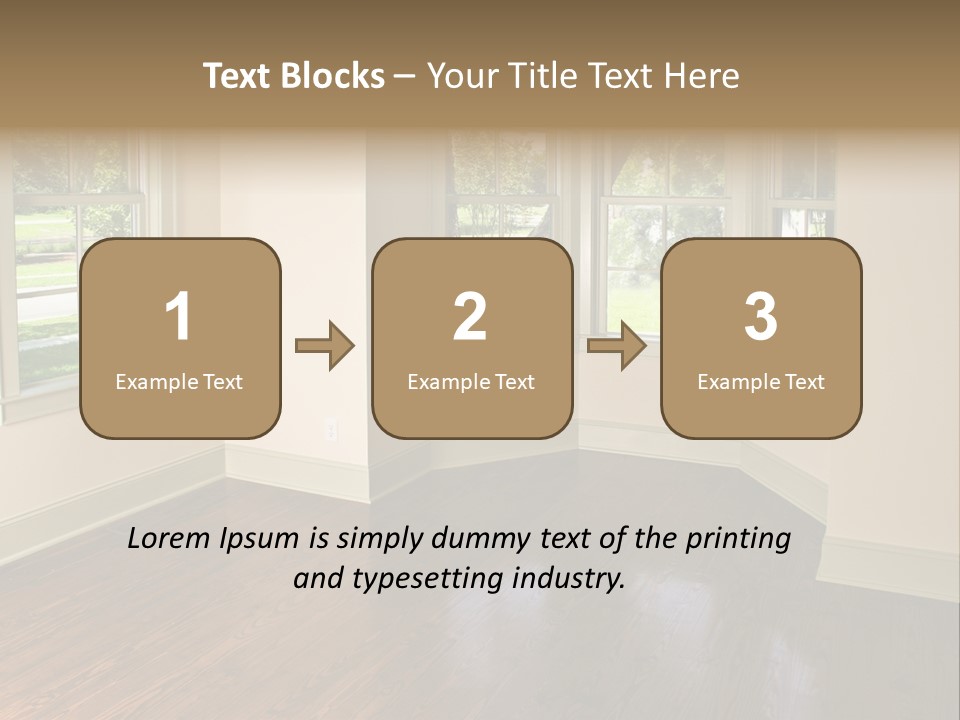 Bedroom With Bay Window And Park View PowerPoint Template