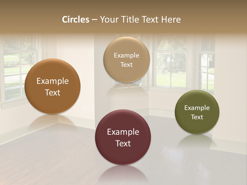 Bedroom With Bay Window And Park View PowerPoint Template