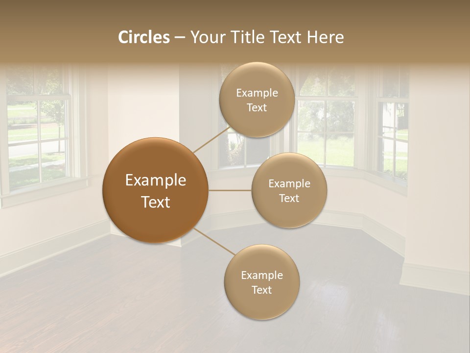 Bedroom With Bay Window And Park View PowerPoint Template