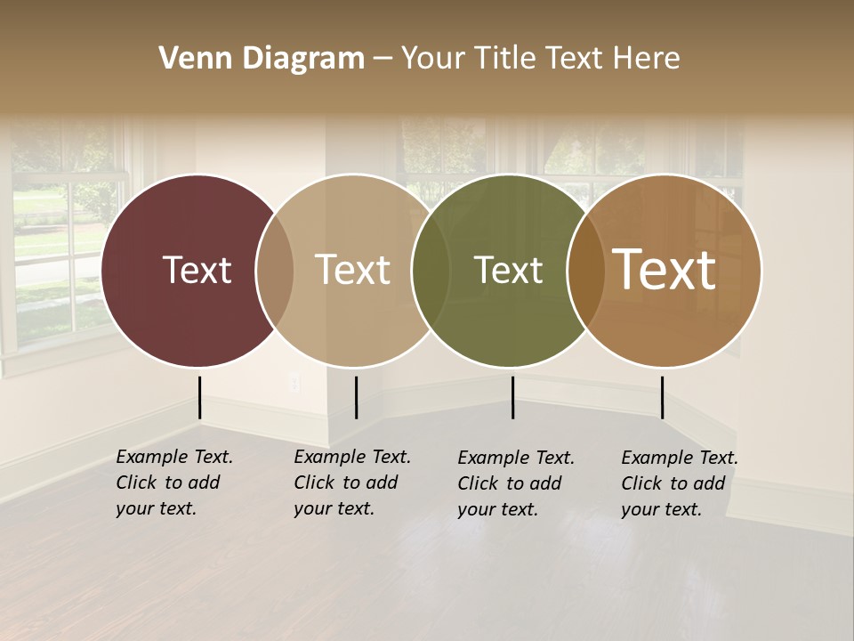 Bedroom With Bay Window And Park View PowerPoint Template