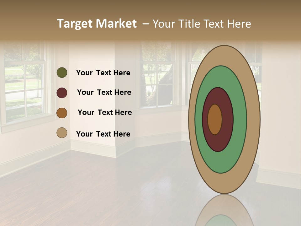 Bedroom With Bay Window And Park View PowerPoint Template