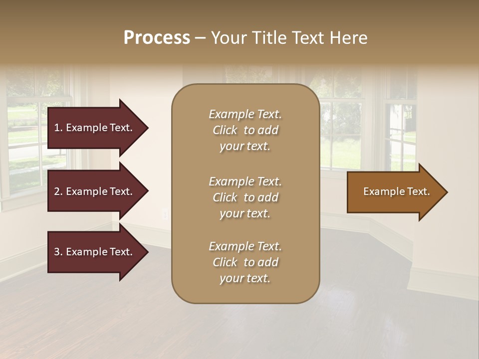 Bedroom With Bay Window And Park View PowerPoint Template
