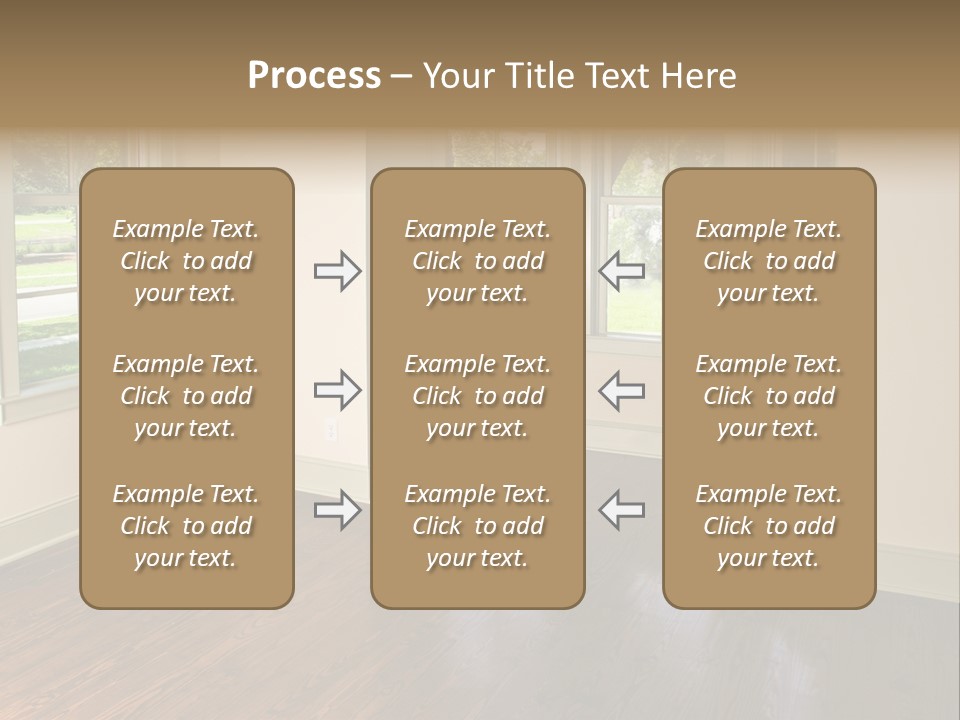 Bedroom With Bay Window And Park View PowerPoint Template