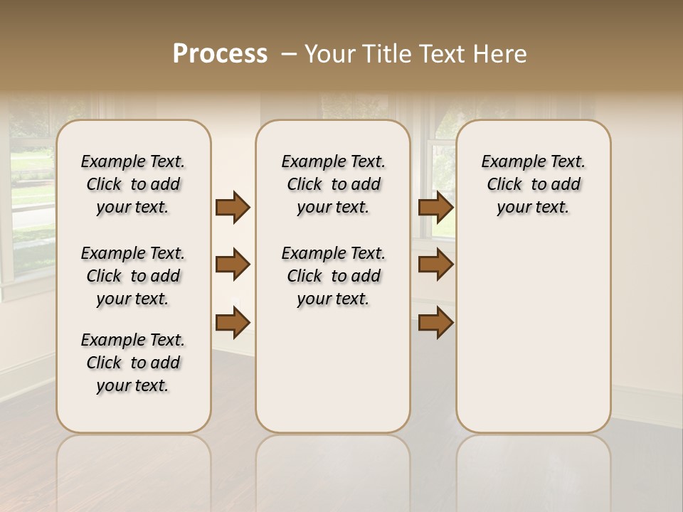 Bedroom With Bay Window And Park View PowerPoint Template