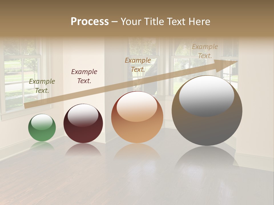 Bedroom With Bay Window And Park View PowerPoint Template