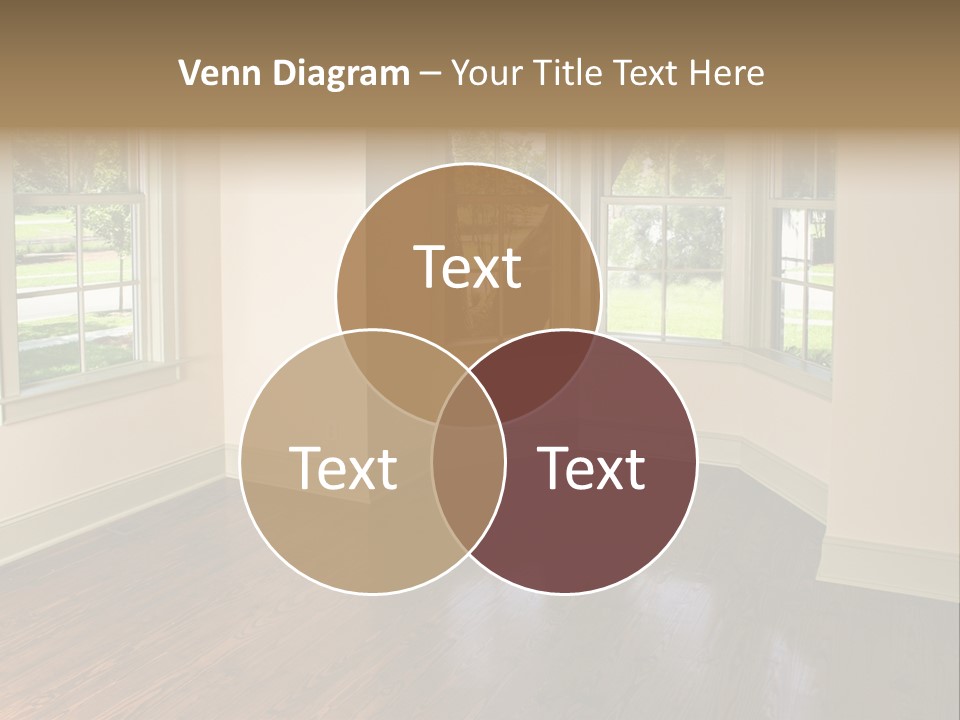 Bedroom With Bay Window And Park View PowerPoint Template