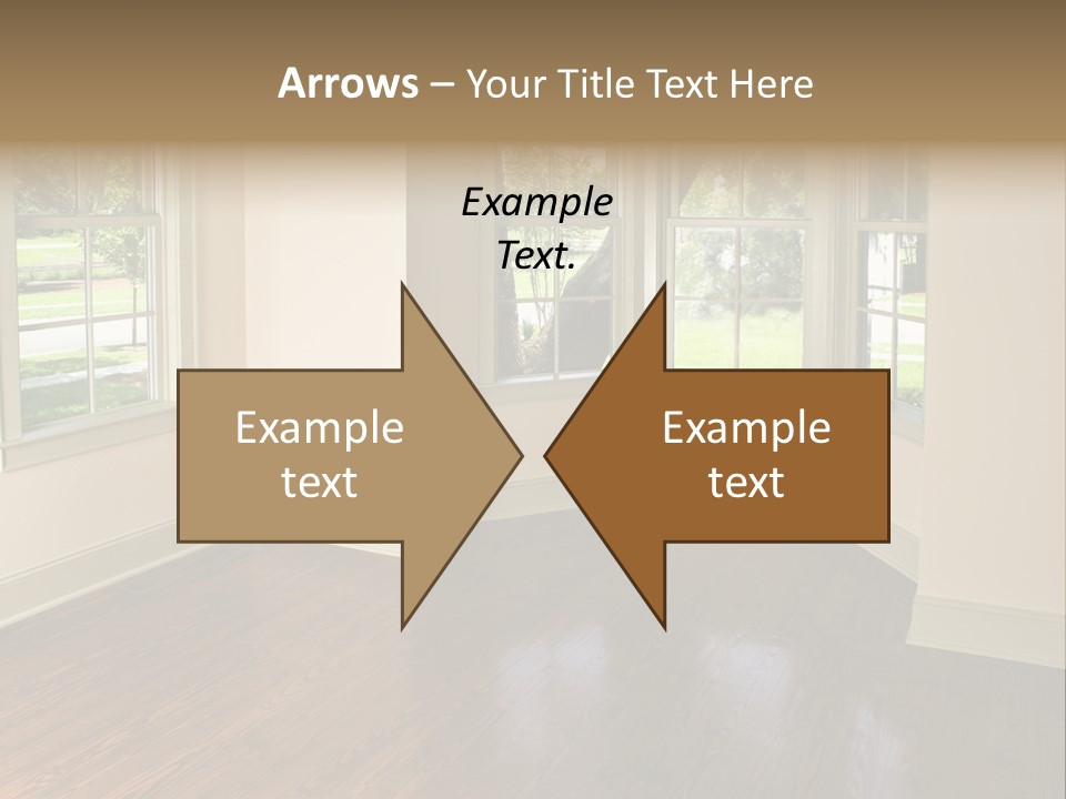 Bedroom With Bay Window And Park View PowerPoint Template