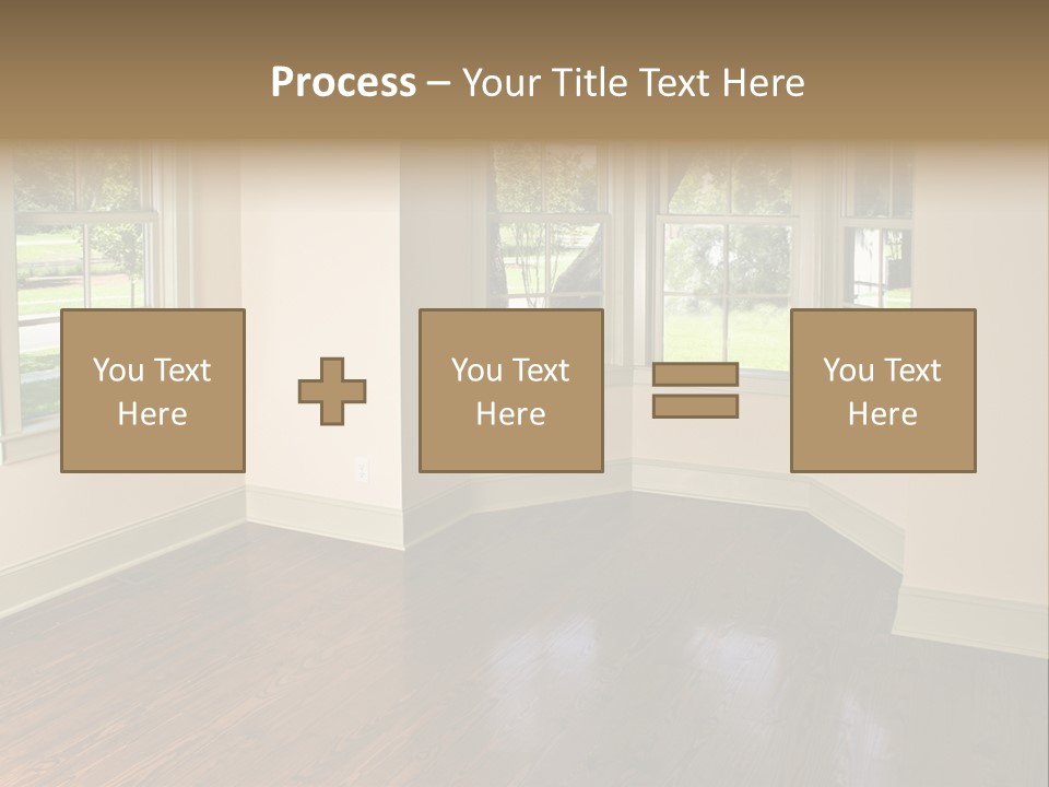 Bedroom With Bay Window And Park View PowerPoint Template