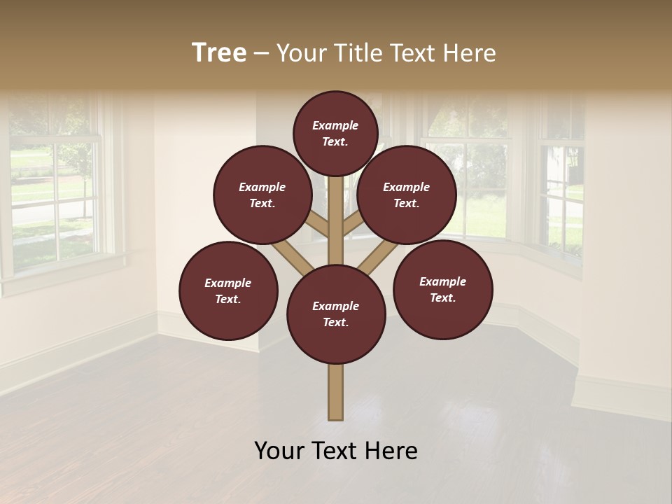 Bedroom With Bay Window And Park View PowerPoint Template