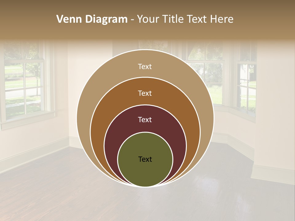 Bedroom With Bay Window And Park View PowerPoint Template