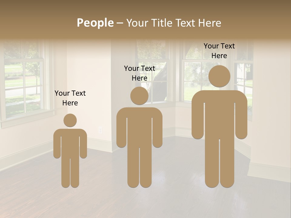 Bedroom With Bay Window And Park View PowerPoint Template