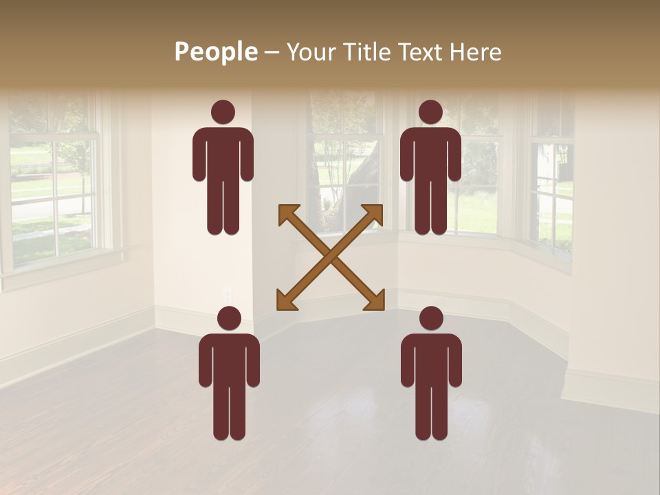 Bedroom With Bay Window And Park View PowerPoint Template