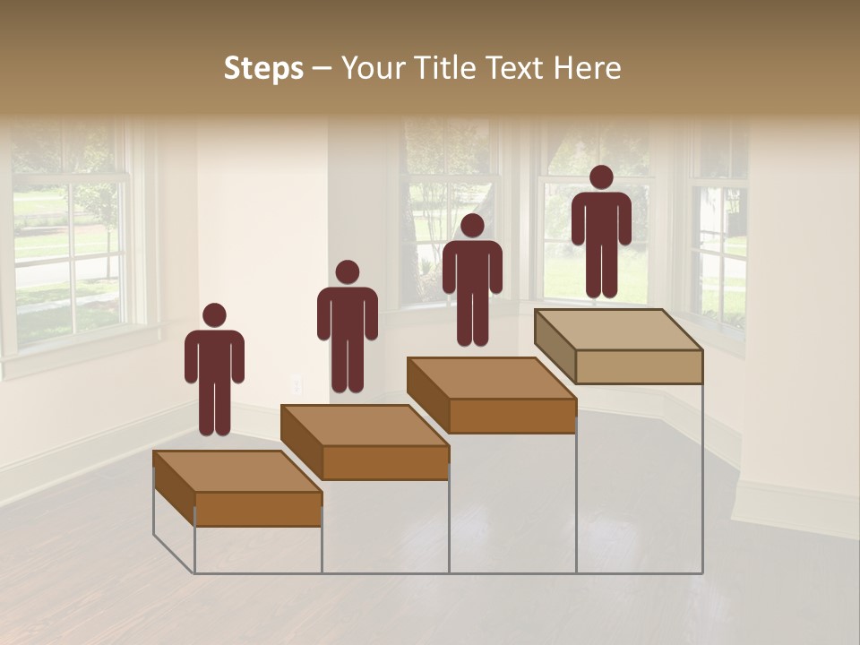 Bedroom With Bay Window And Park View PowerPoint Template