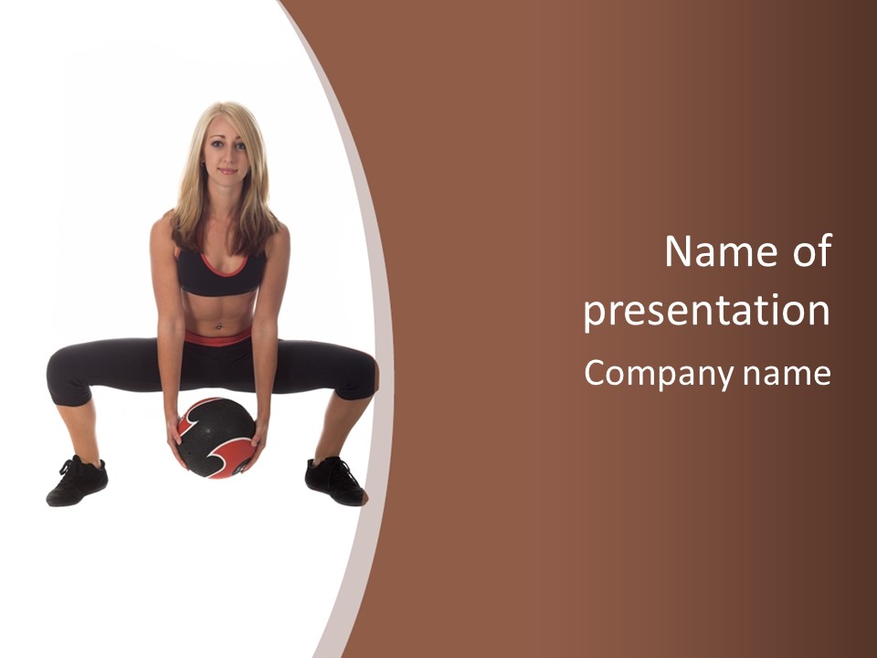 A Woman Is Sitting On The Ground With A Ball PowerPoint Template