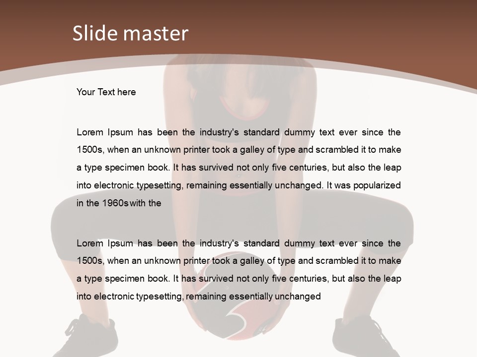 A Woman Is Sitting On The Ground With A Ball PowerPoint Template