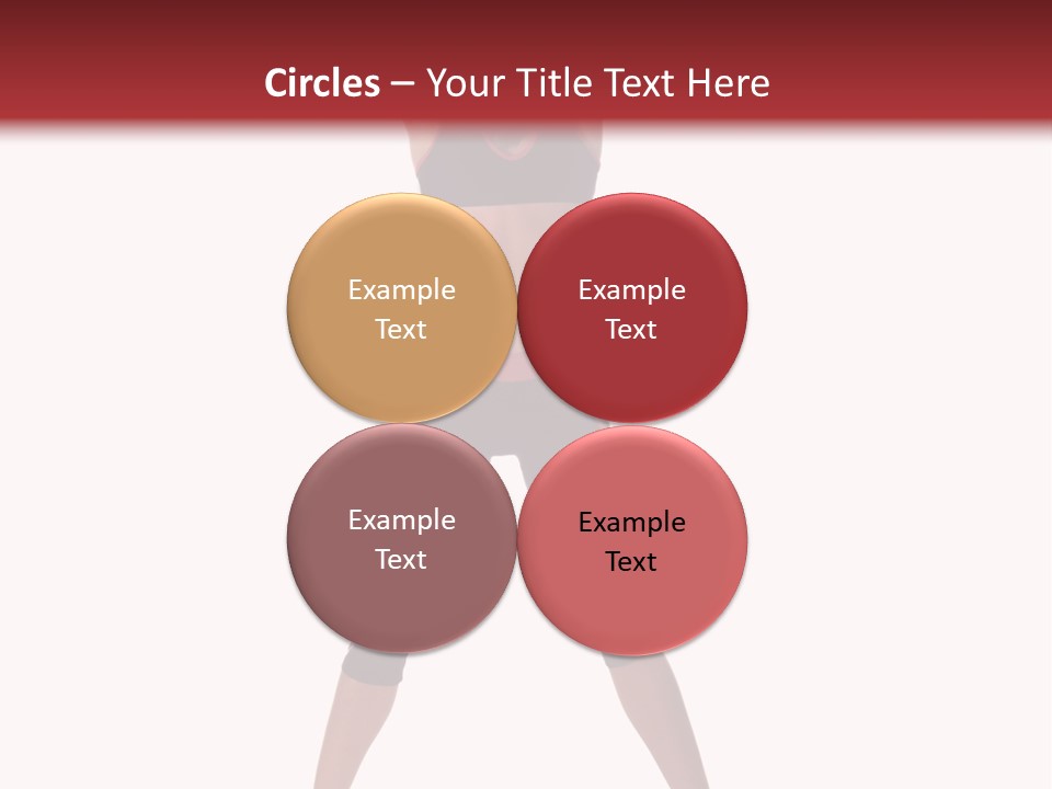 Young Woman Working Out In The Gym Stretches And Raises A Medicine Ball Above Her Head PowerPoint Template