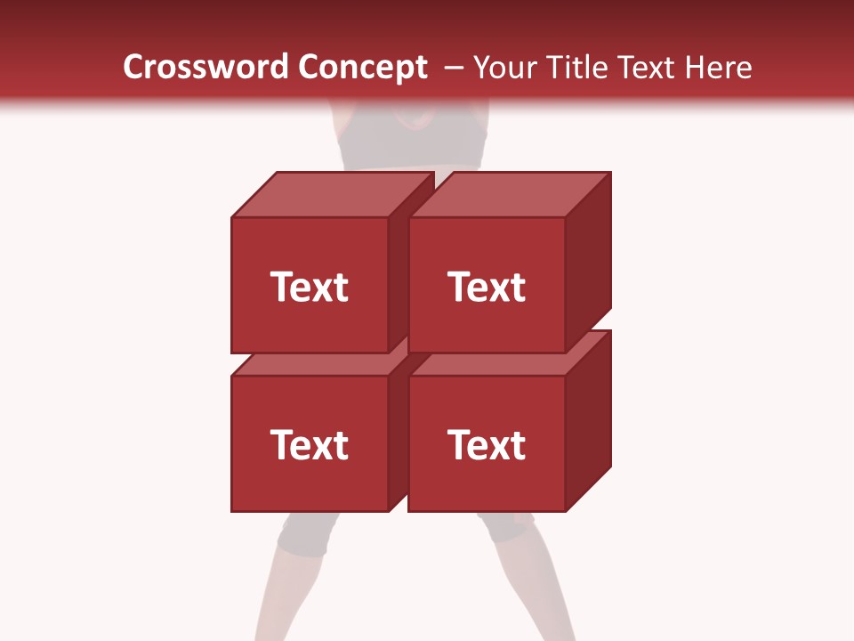 Young Woman Working Out In The Gym Stretches And Raises A Medicine Ball Above Her Head PowerPoint Template