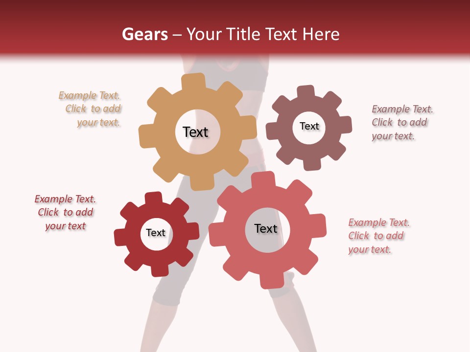 Young Woman Working Out In The Gym Stretches And Raises A Medicine Ball Above Her Head PowerPoint Template