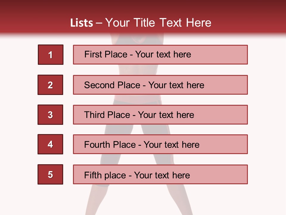 Young Woman Working Out In The Gym Stretches And Raises A Medicine Ball Above Her Head PowerPoint Template