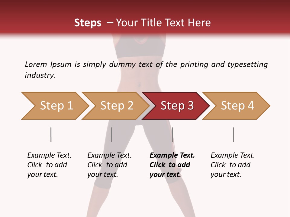 Young Woman Working Out In The Gym Stretches And Raises A Medicine Ball Above Her Head PowerPoint Template
