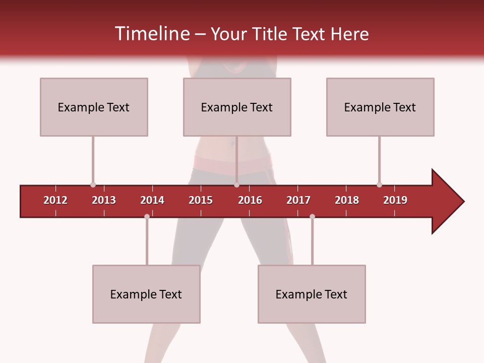 Young Woman Working Out In The Gym Stretches And Raises A Medicine Ball Above Her Head PowerPoint Template