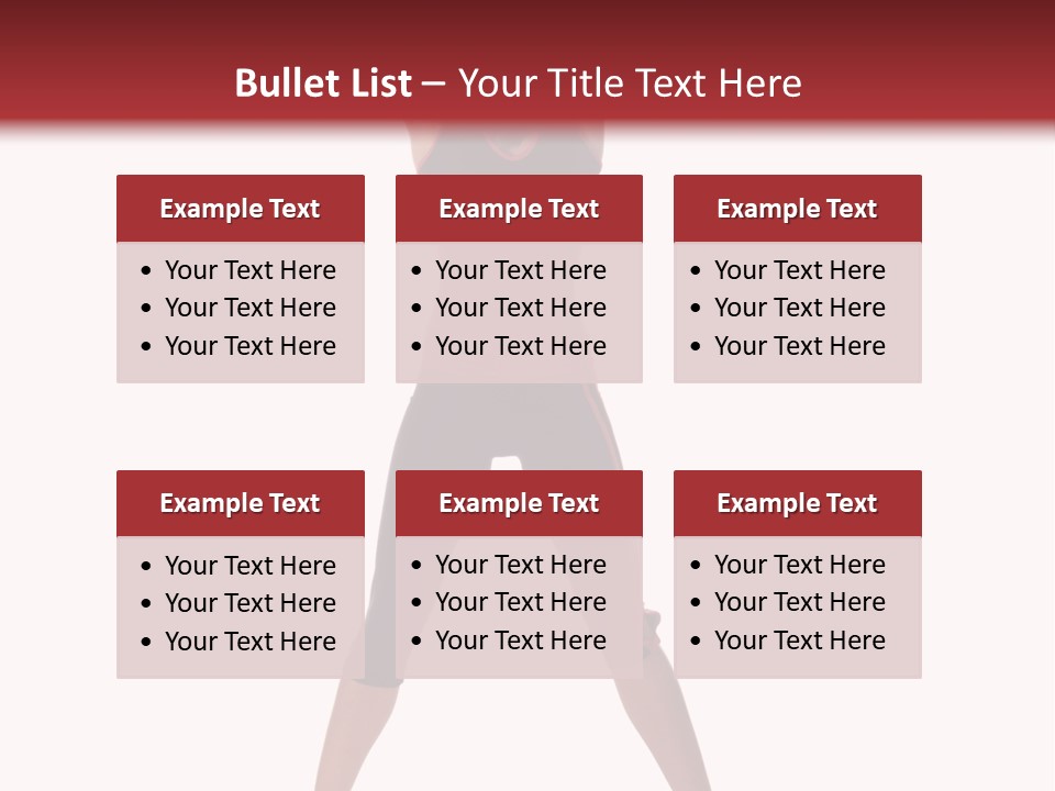 Young Woman Working Out In The Gym Stretches And Raises A Medicine Ball Above Her Head PowerPoint Template