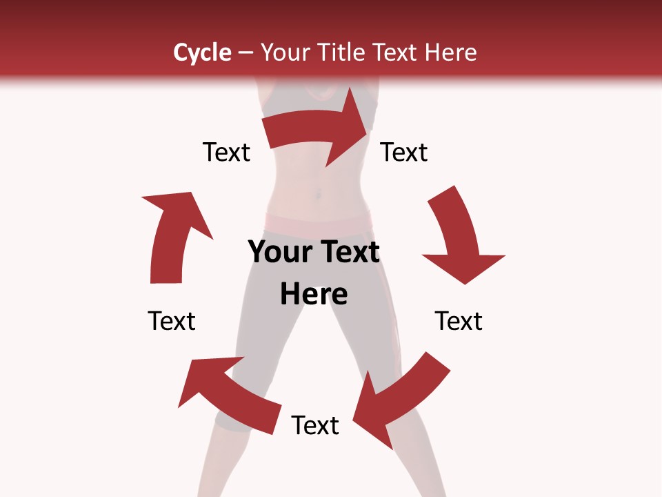 Young Woman Working Out In The Gym Stretches And Raises A Medicine Ball Above Her Head PowerPoint Template