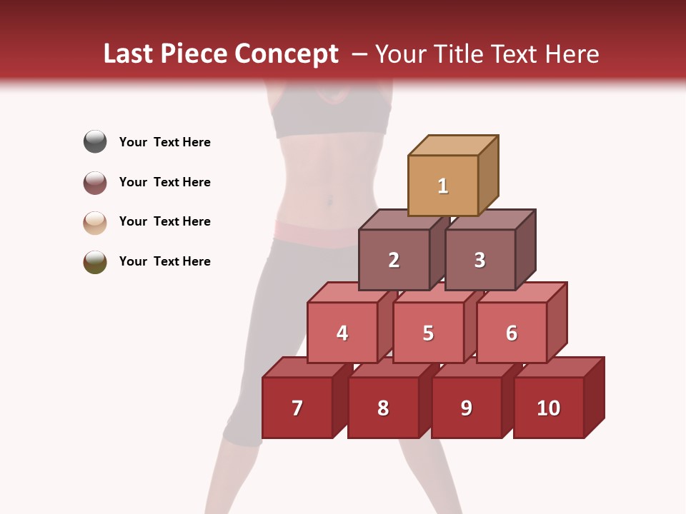 Young Woman Working Out In The Gym Stretches And Raises A Medicine Ball Above Her Head PowerPoint Template