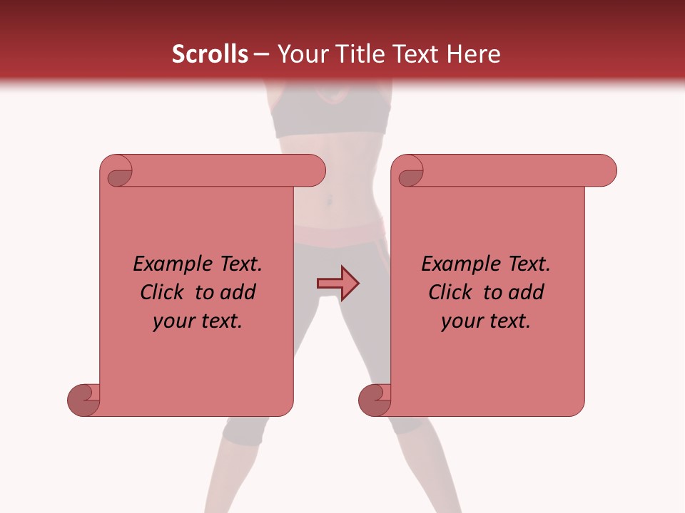 Young Woman Working Out In The Gym Stretches And Raises A Medicine Ball Above Her Head PowerPoint Template