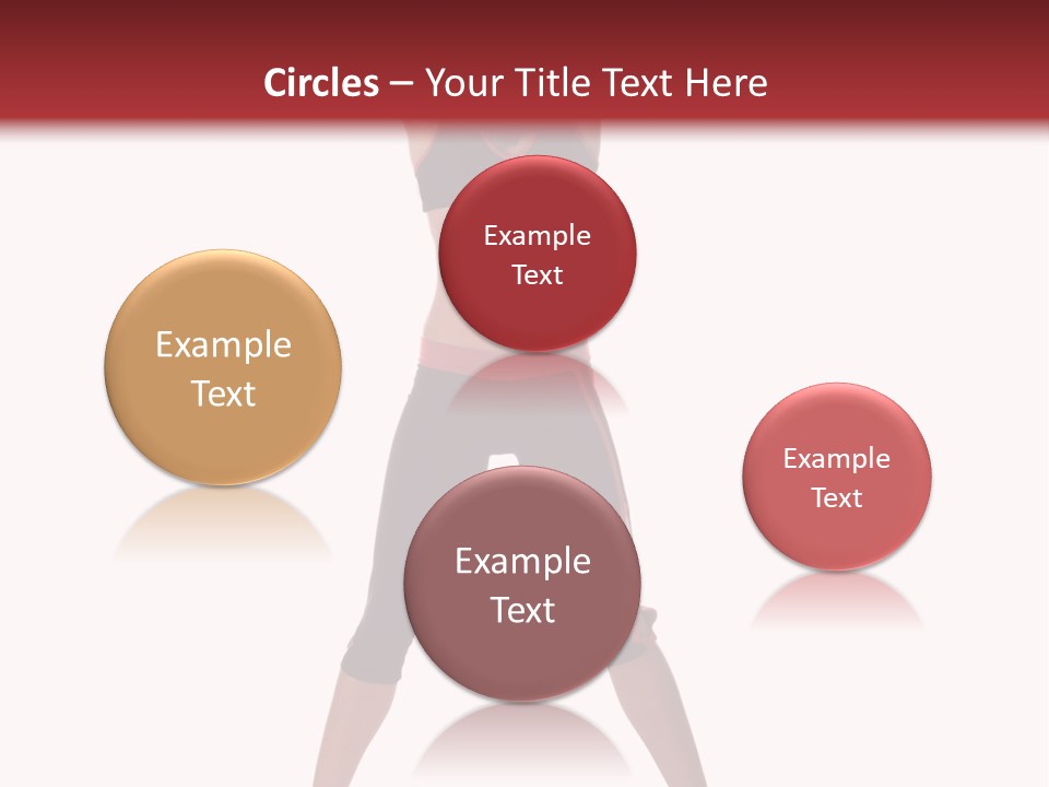 Young Woman Working Out In The Gym Stretches And Raises A Medicine Ball Above Her Head PowerPoint Template