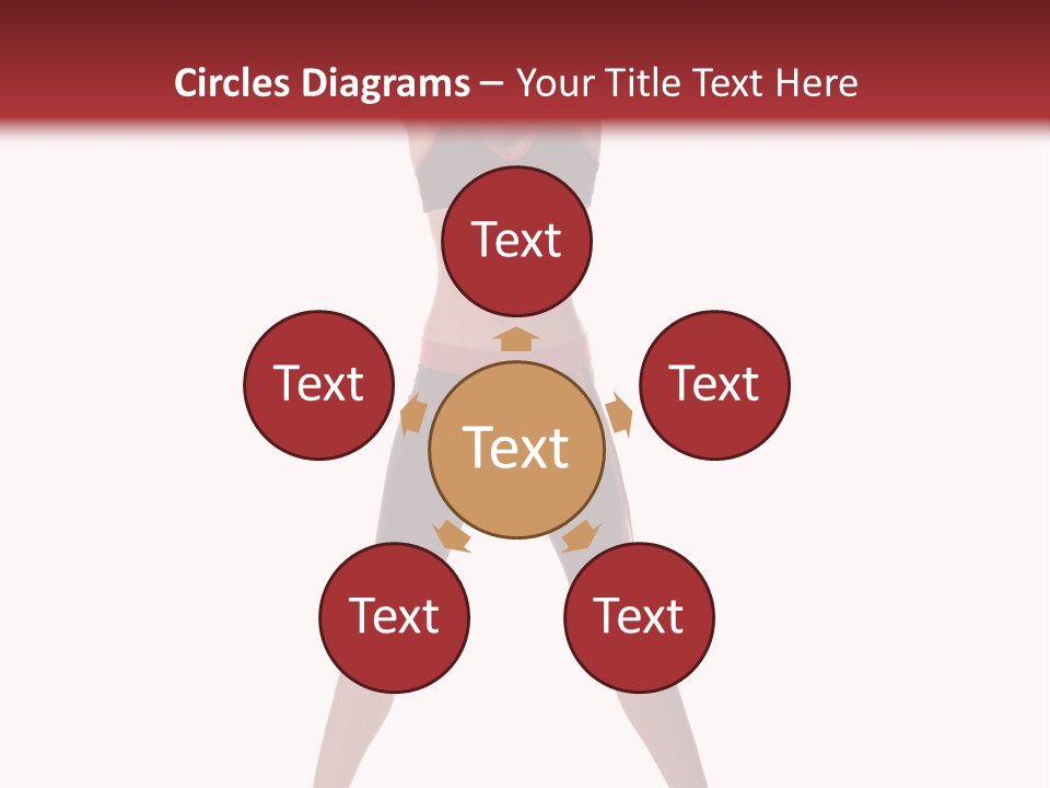 Young Woman Working Out In The Gym Stretches And Raises A Medicine Ball Above Her Head PowerPoint Template