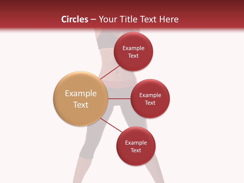 Young Woman Working Out In The Gym Stretches And Raises A Medicine Ball Above Her Head PowerPoint Template